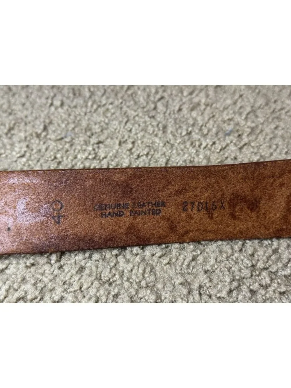 Tooled Leather Handcrafted Belt Mens 40 Rodeo Western Country READ